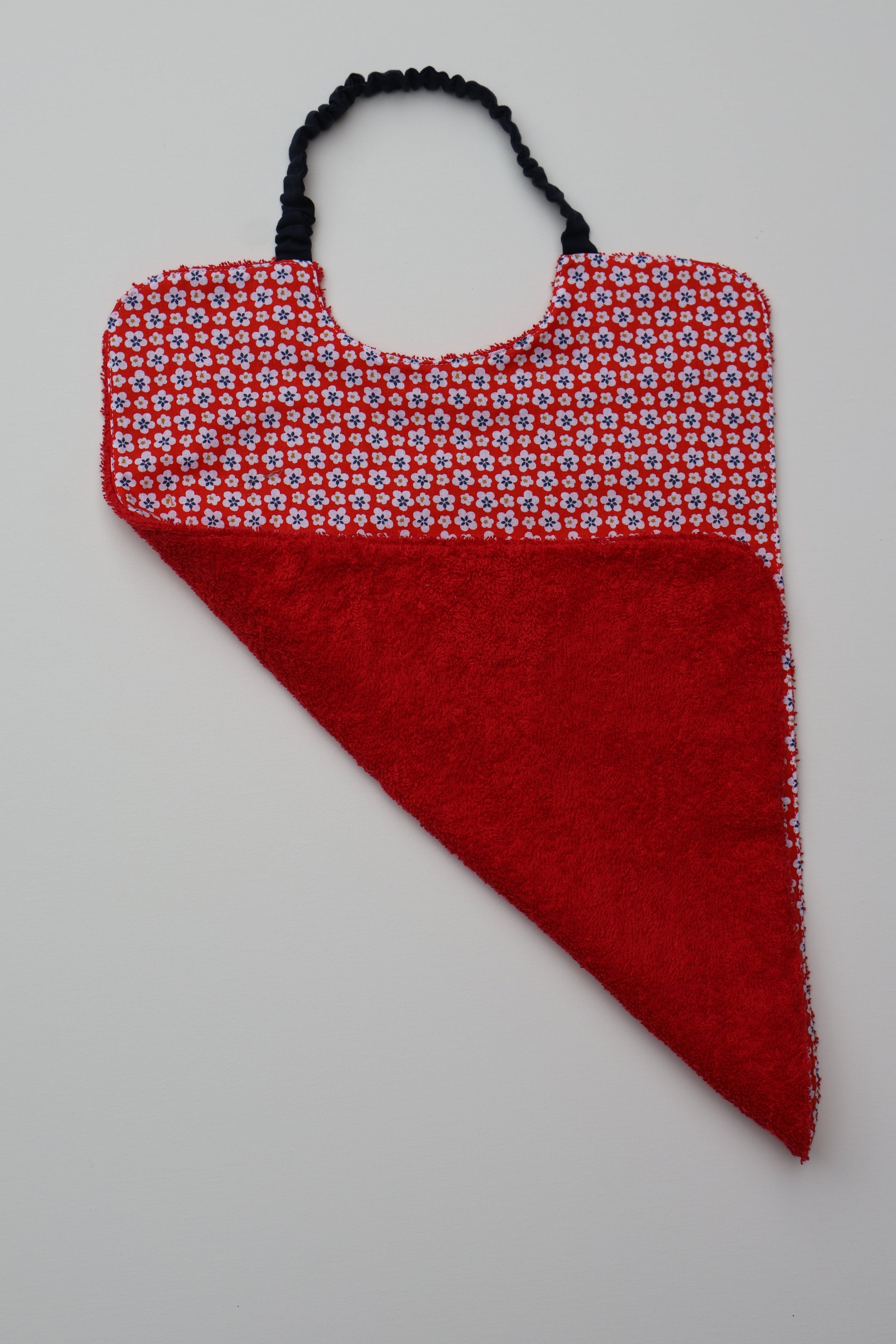 Serviette de table élastiquée / Grand bavoir  - Fleur